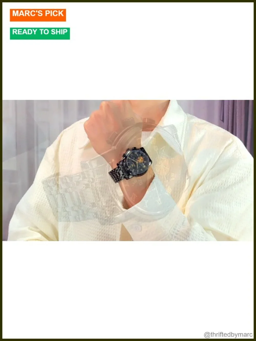 Men's Stainless Steel Quartz Analog Dress Watch Luminous Multifunction